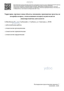 Приложение к лицензии