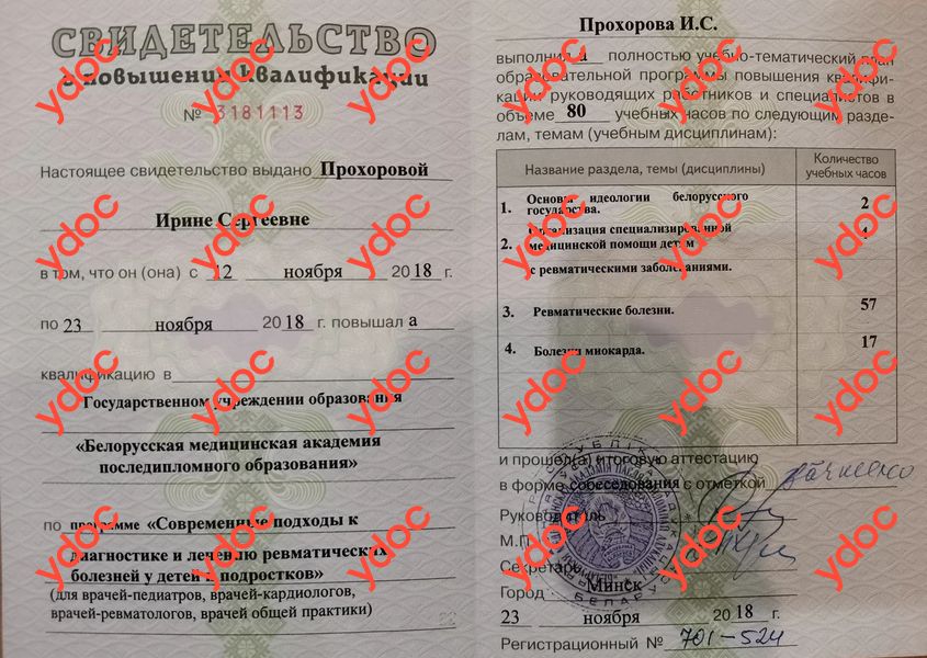 Документы и фотографии - Прохорова И. С.